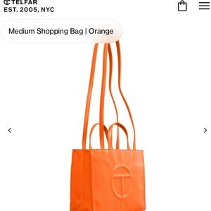 Telfar Orange Medium Tote Bag